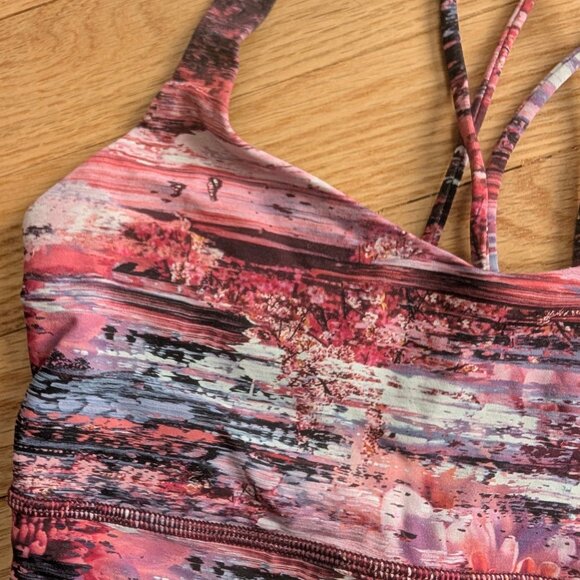 EUC Lululemon Free To Be Bra Long Line Women's 6 Dahliascape Multi sports yoga - Picture 6 of 11